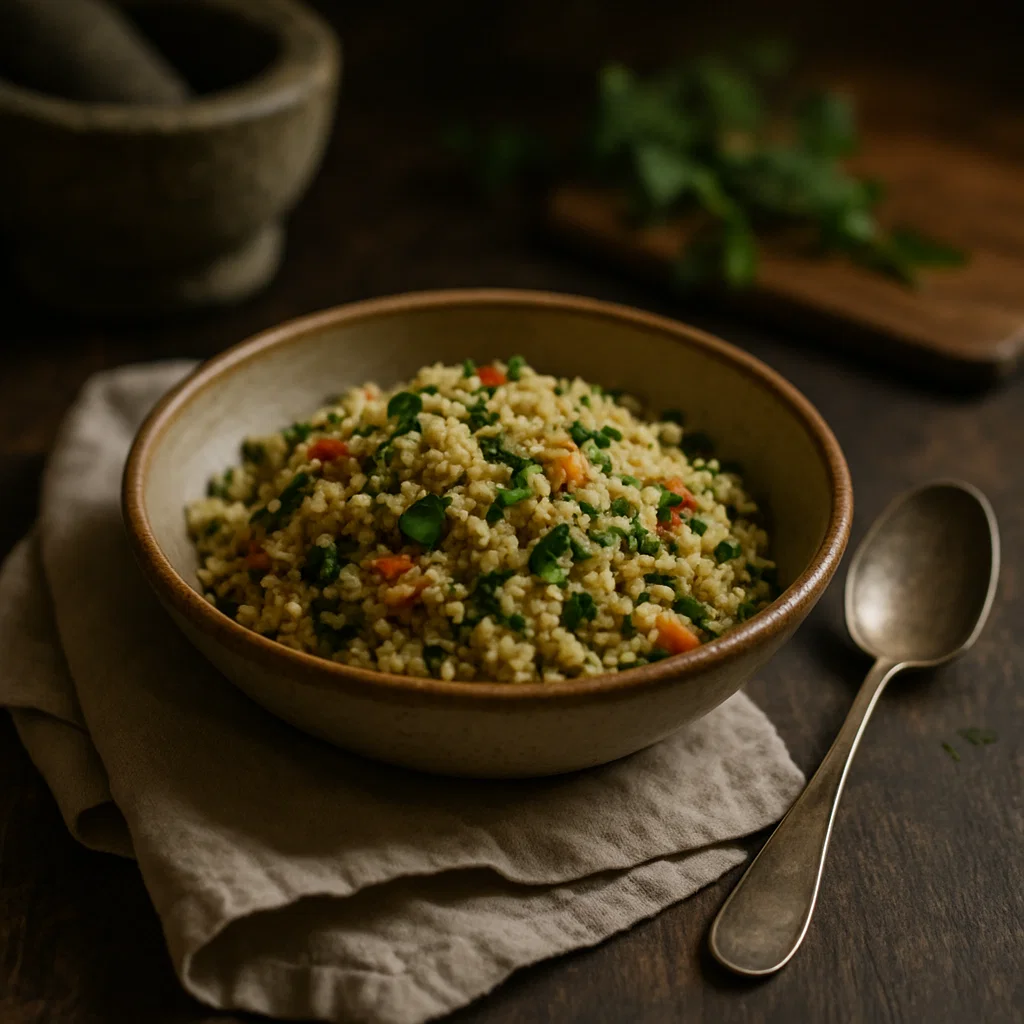 Couscous mit Aromatischen Kräutern und Gemüse